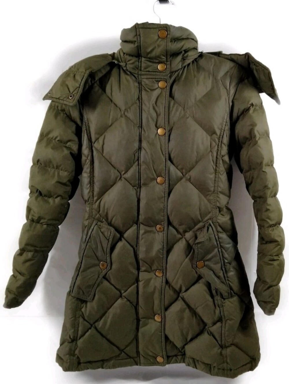 Burberry Brit Olive Quilted Diamond Puffer Coat Ladies Polyester